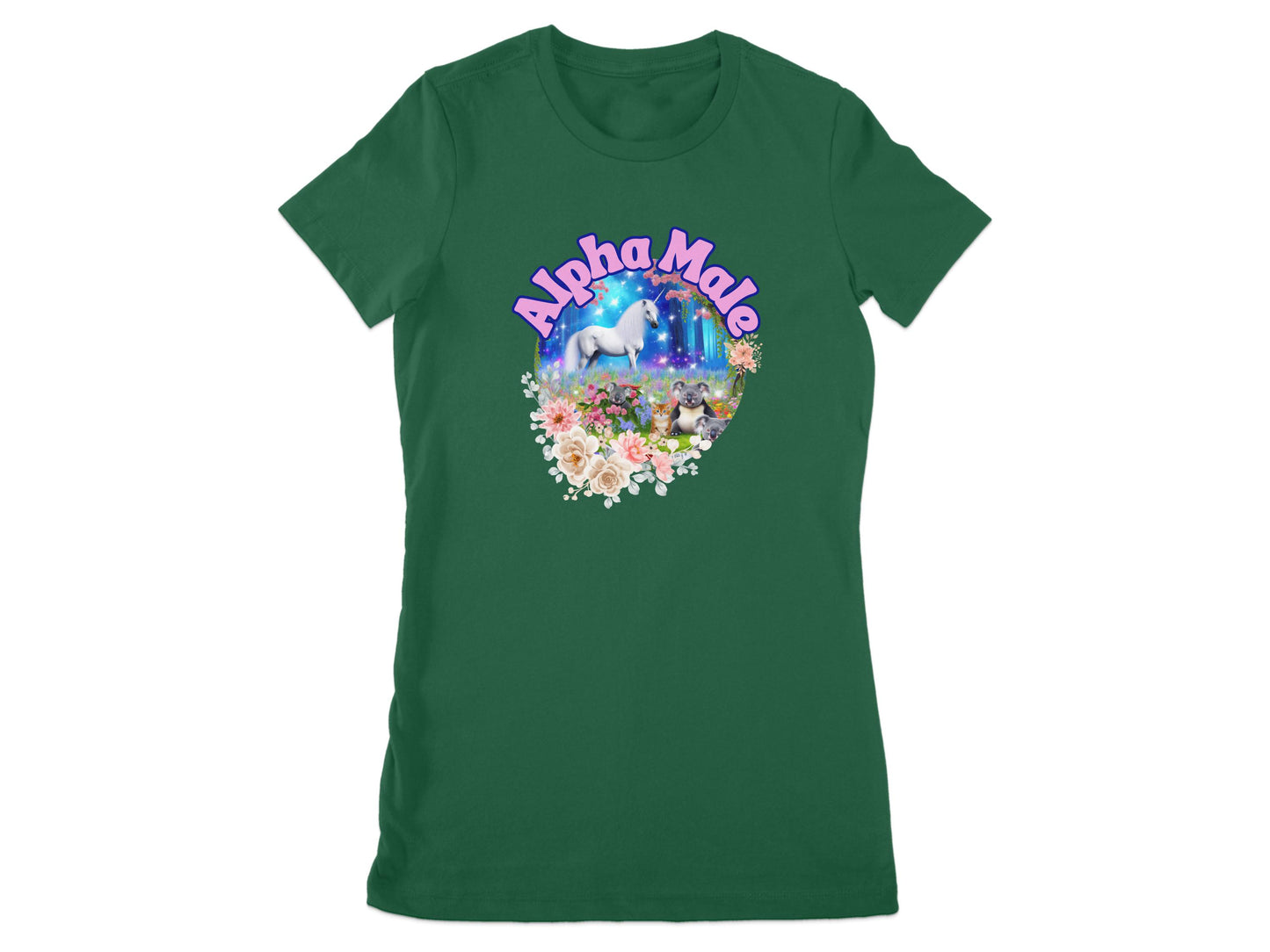 Alpha Male Unicorn Green Graphic T-shirt product type