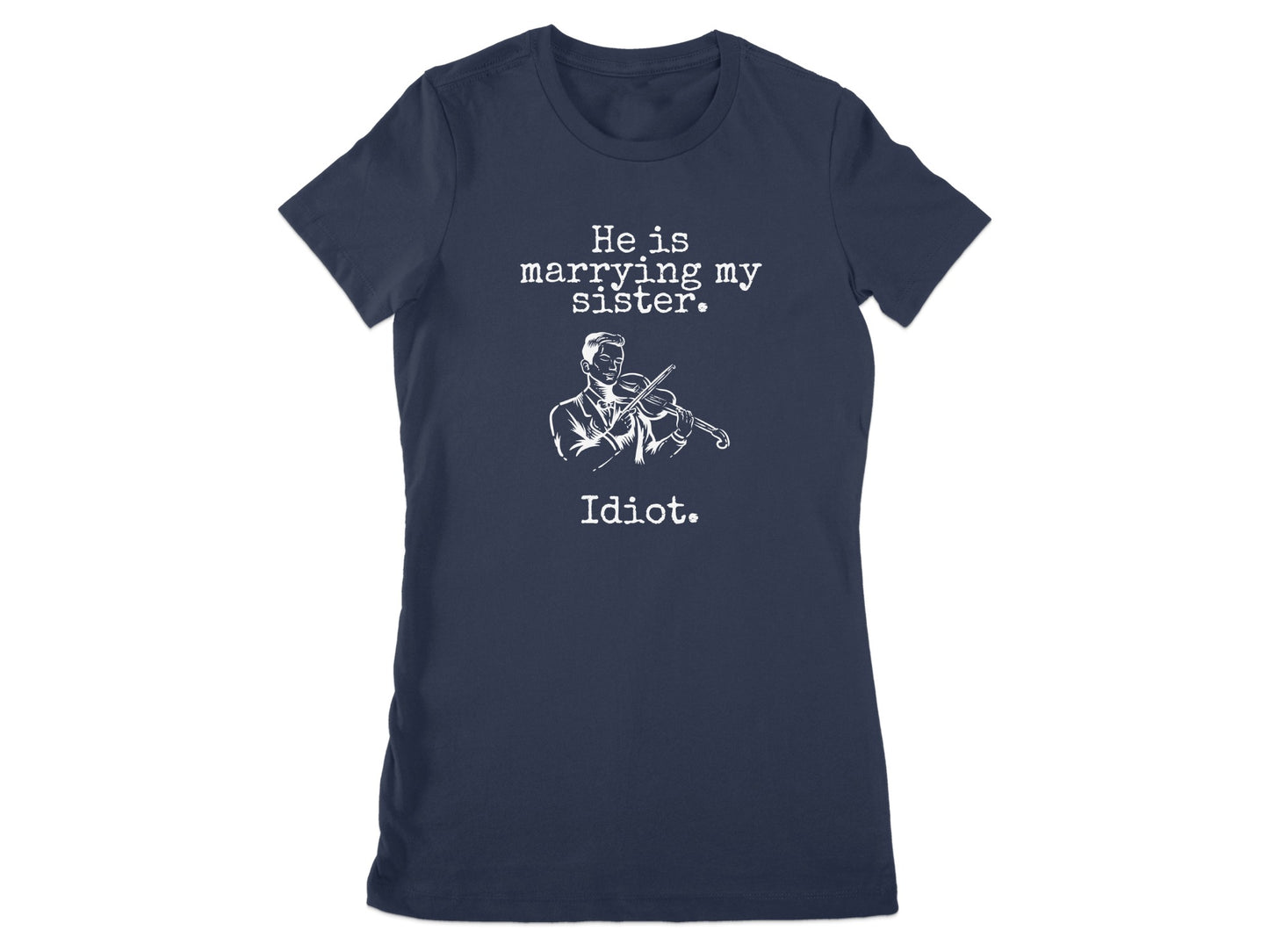 Funny Graphic Violin Player Idiot Text T-Shirt Product