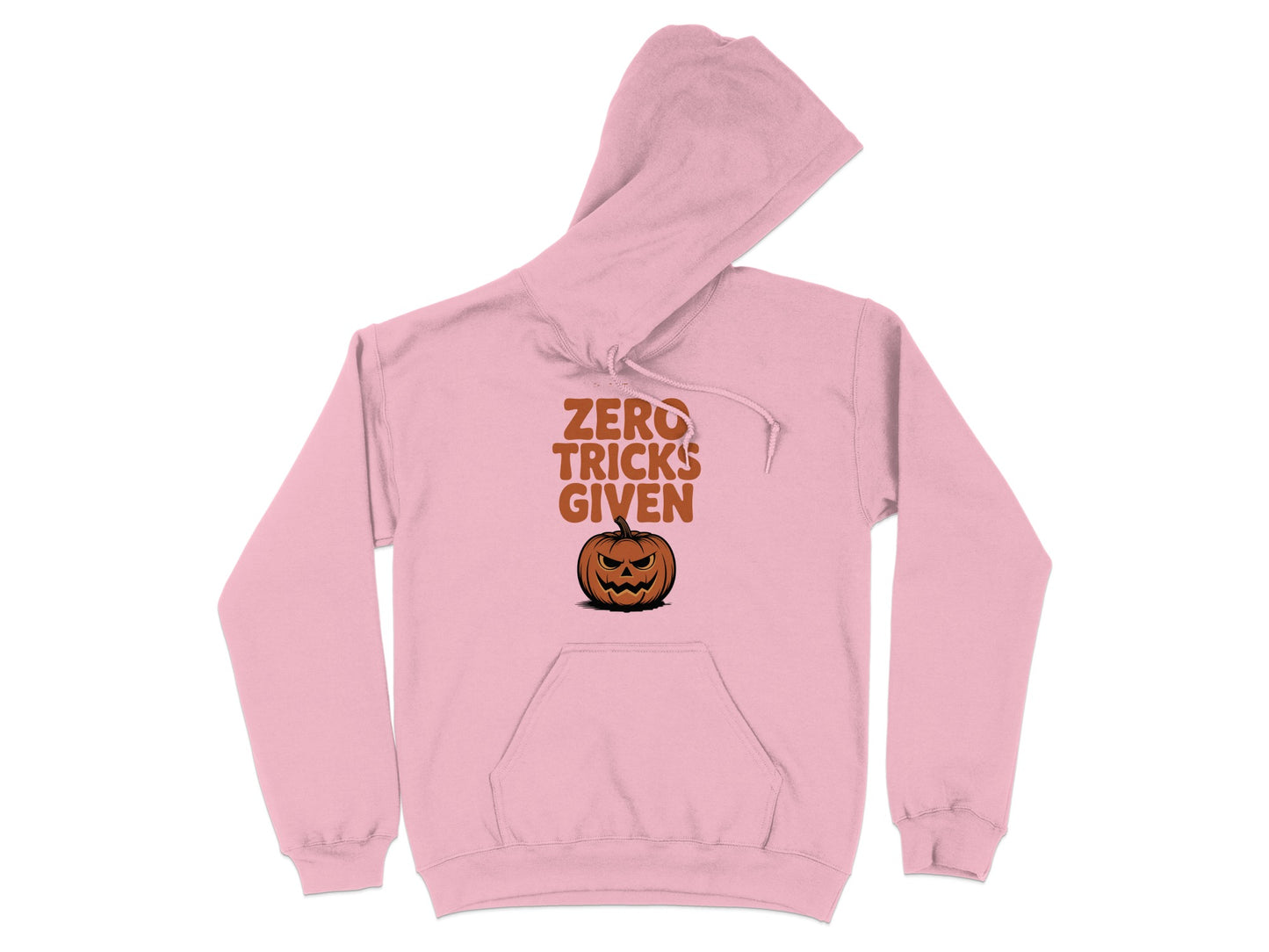 Zero Tricks Given Pink Hoodie Halloween Product Type