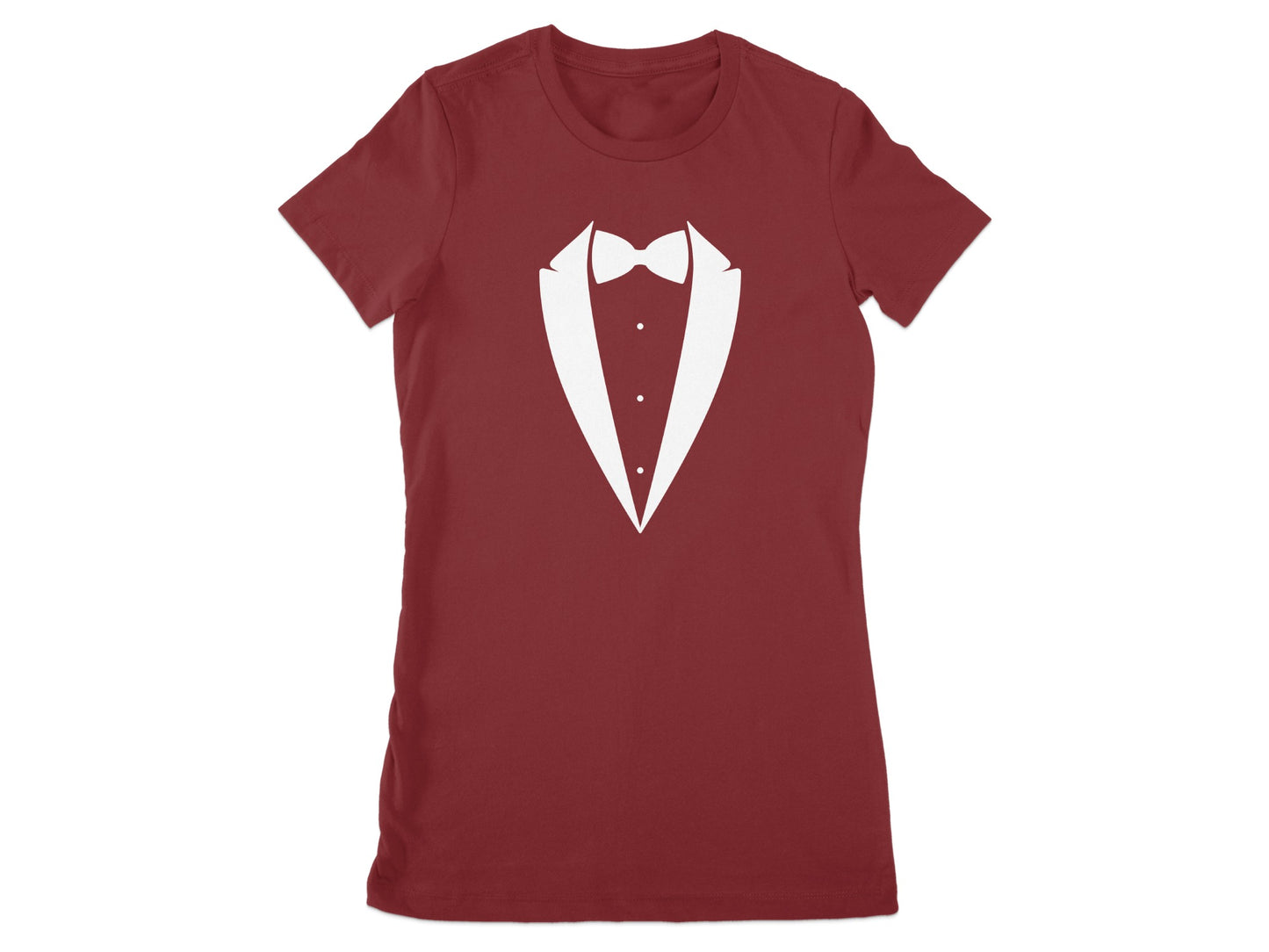 Elegant Red Tuxedo Graphic Print Casual T-Shirt product type