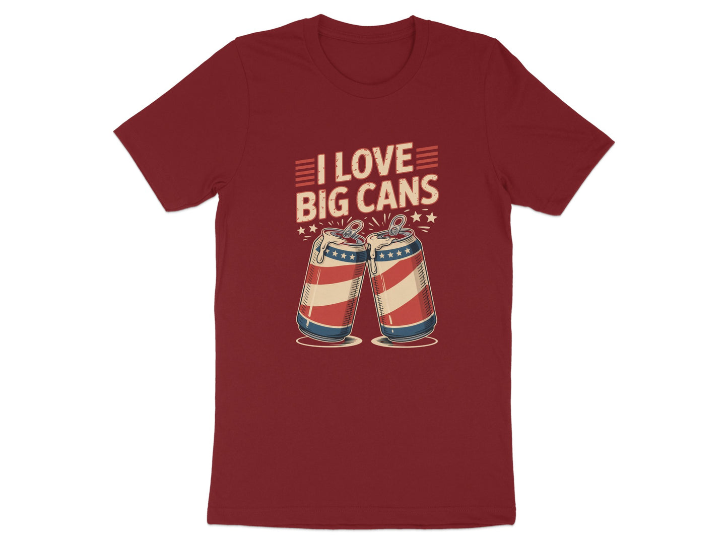 I Love Big Cans Graphic Casual Short Sleeve T-shirt product