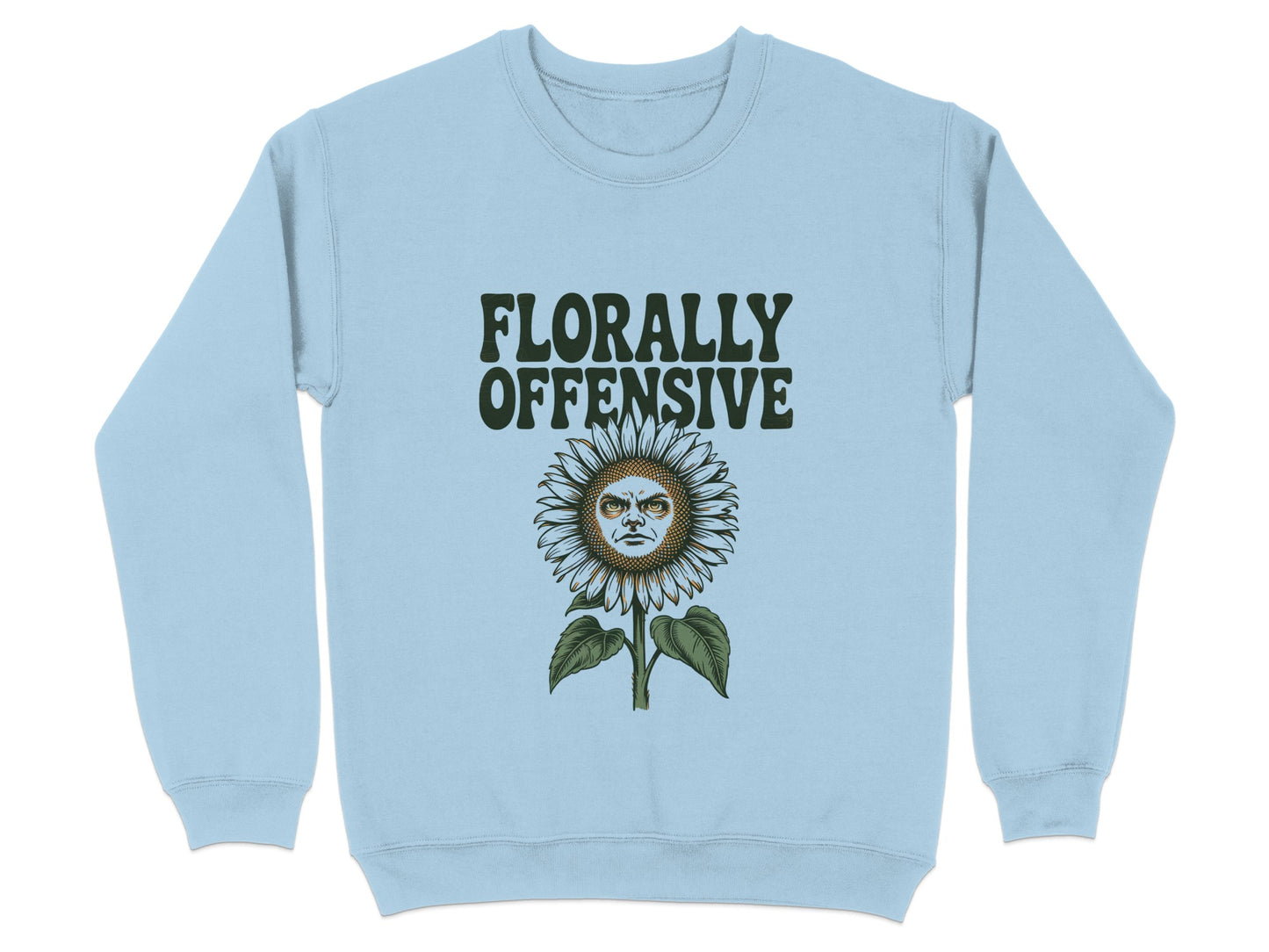 Florally Offensive Face Print Graphic Sweatshirt product