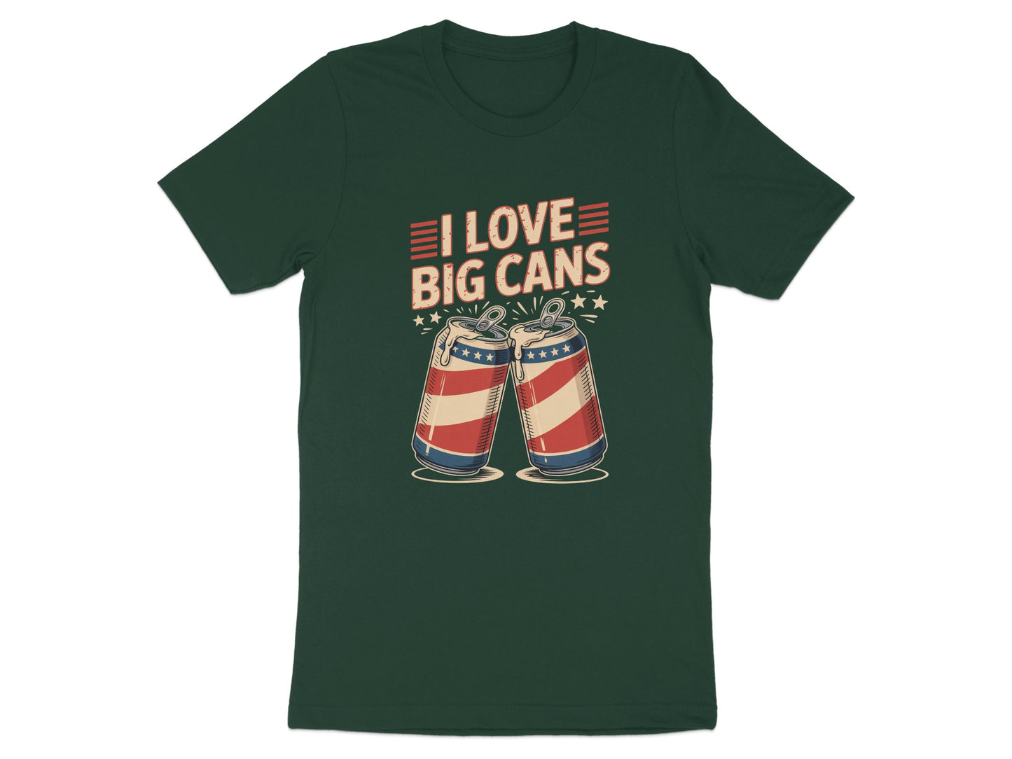I Love Big Cans USA Flag Graphic Designed T shirt product