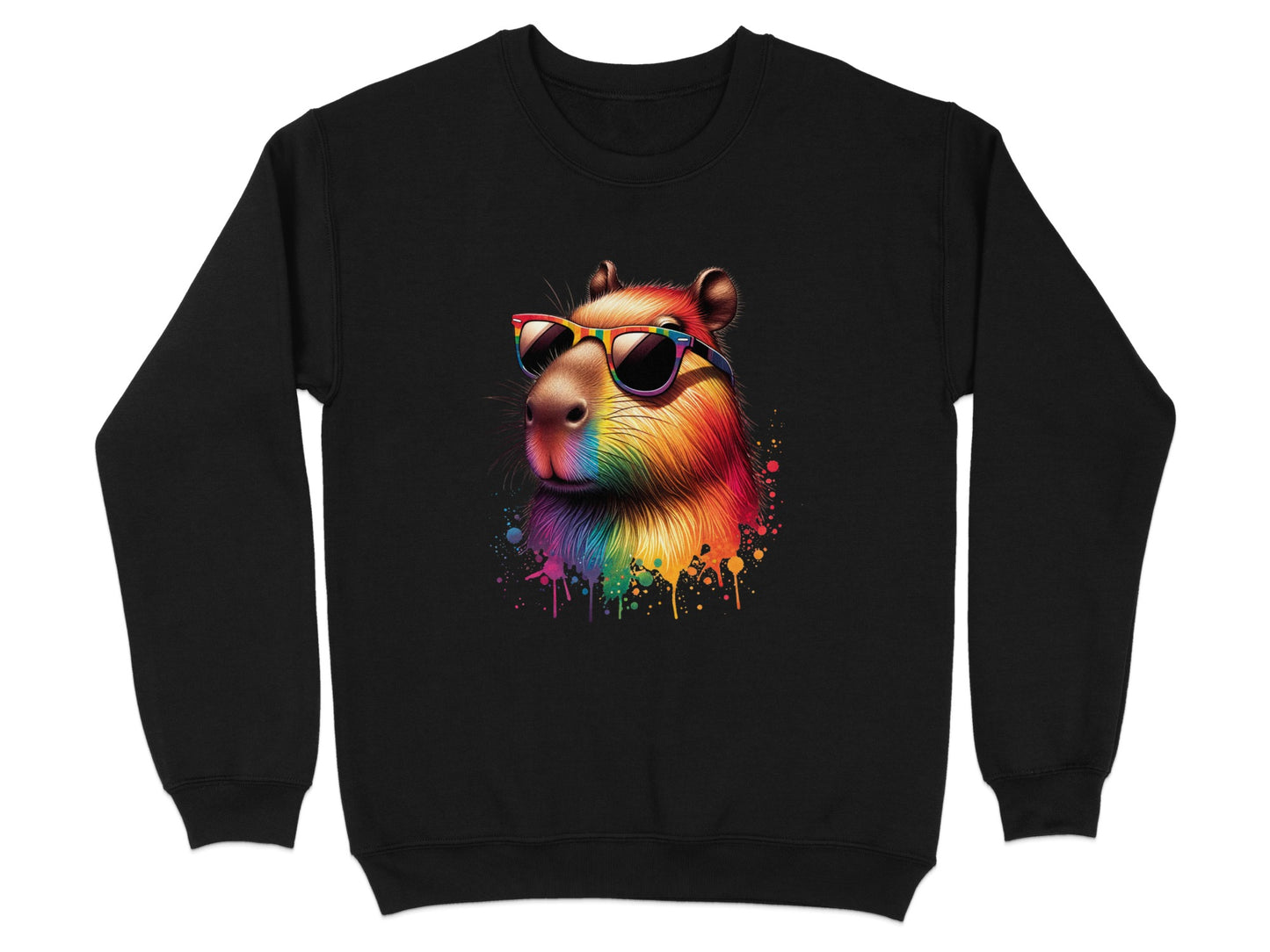 Capybara Rainbow Sunglasses Graphic Sweatshirt product type