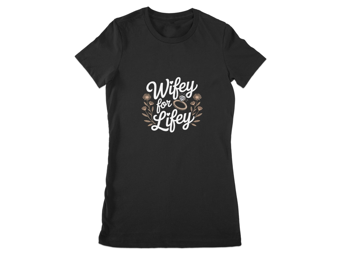Wifey for Lifey Floral Graphic Black T-Shirt product