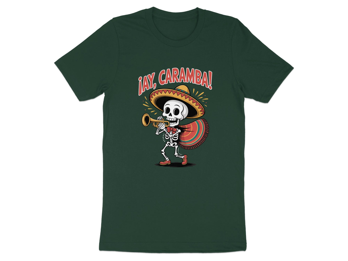 ¡Ay Caramba! Skeleton Sombrero Trumpet T-shirt product type