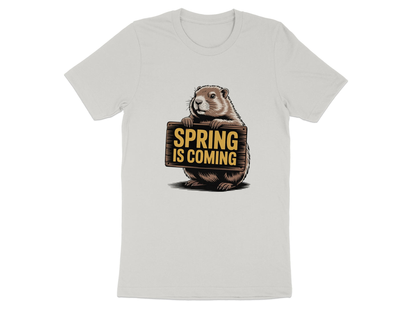 Spring Is Coming Groundhog Illustration T-Shirt product