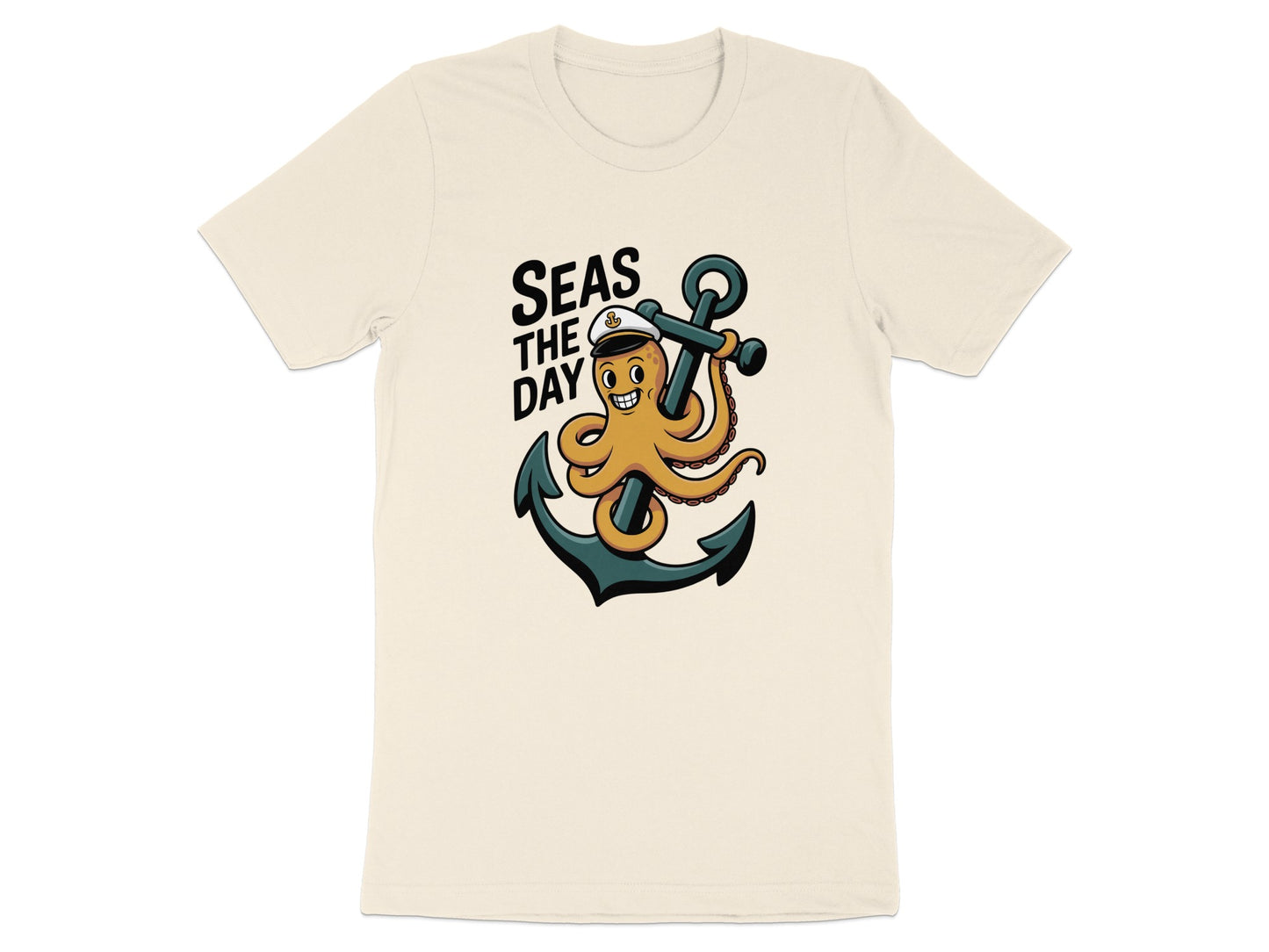 Seas The Day Octopus Anchor Graphic T-shirt product type