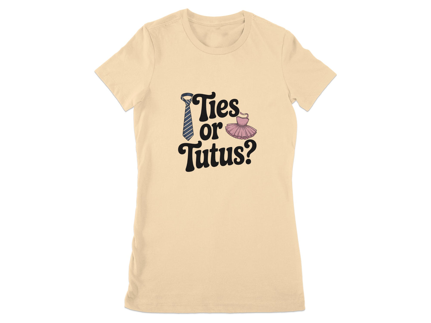 Ties or Tutus Graphic Tee for Gender Reveal product