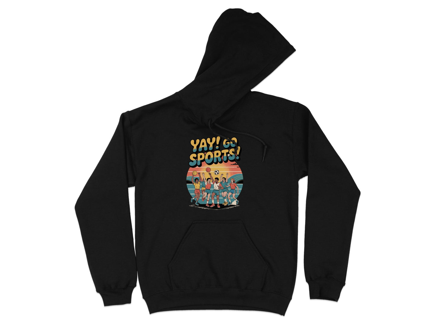 YAY GO SPORTS Graphic Design Black Hoodie product