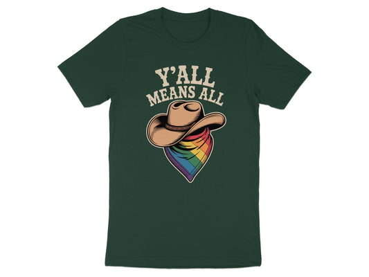 Y'all Means All Cowboy Hat Rainbow Graphic T-Shirt product