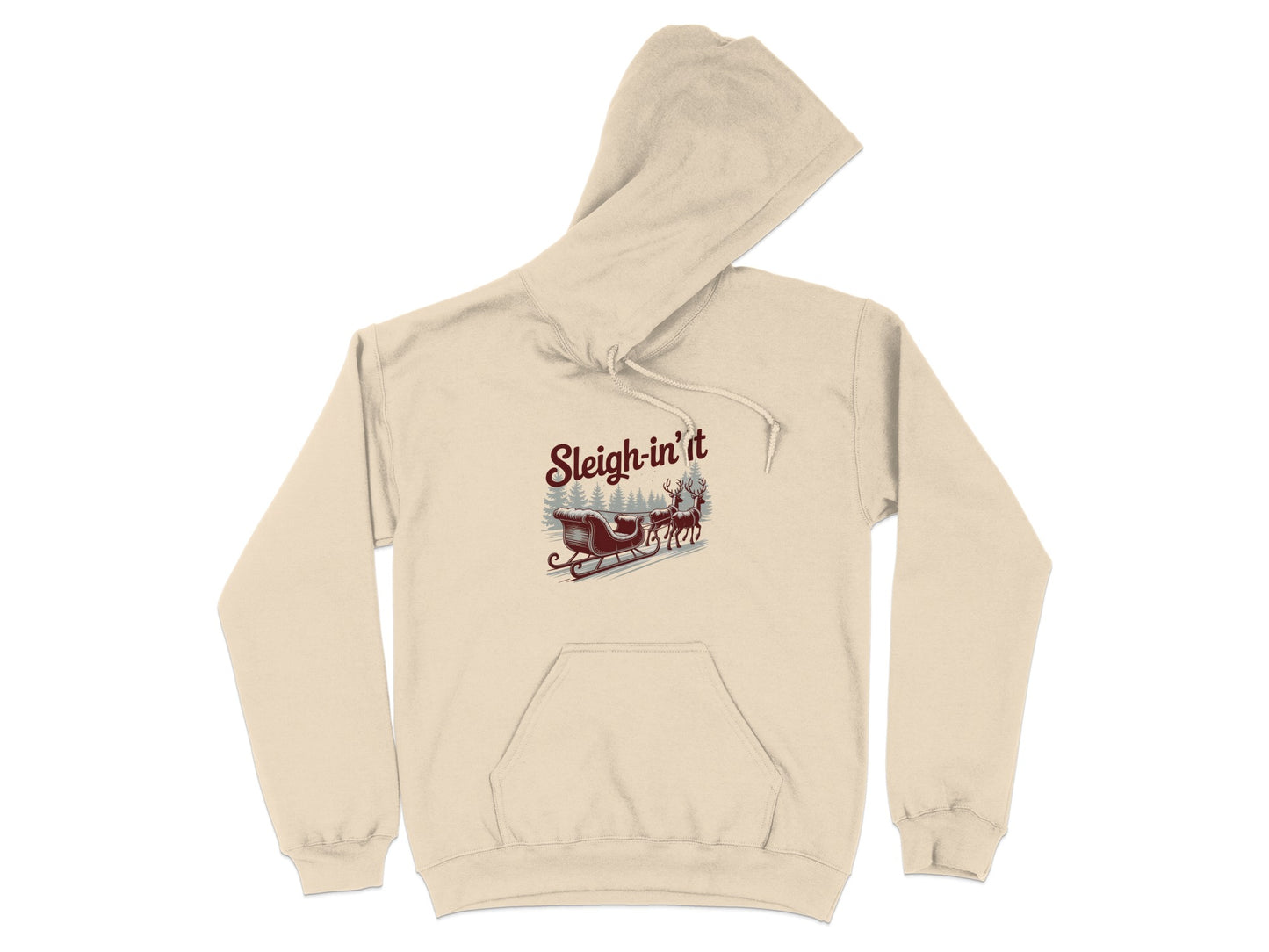 Sleigh-in' it holiday hoodie with festive reindeer product type