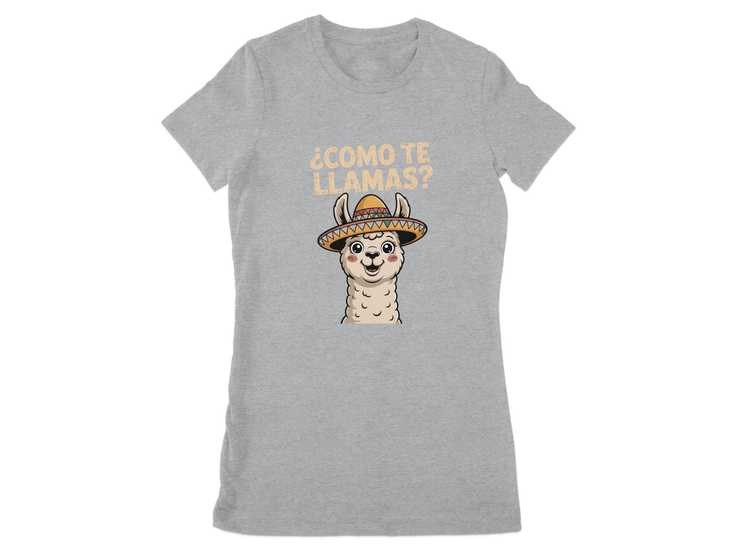 ¿Cómo Te Llamas Llama Grey T-Shirt product type
