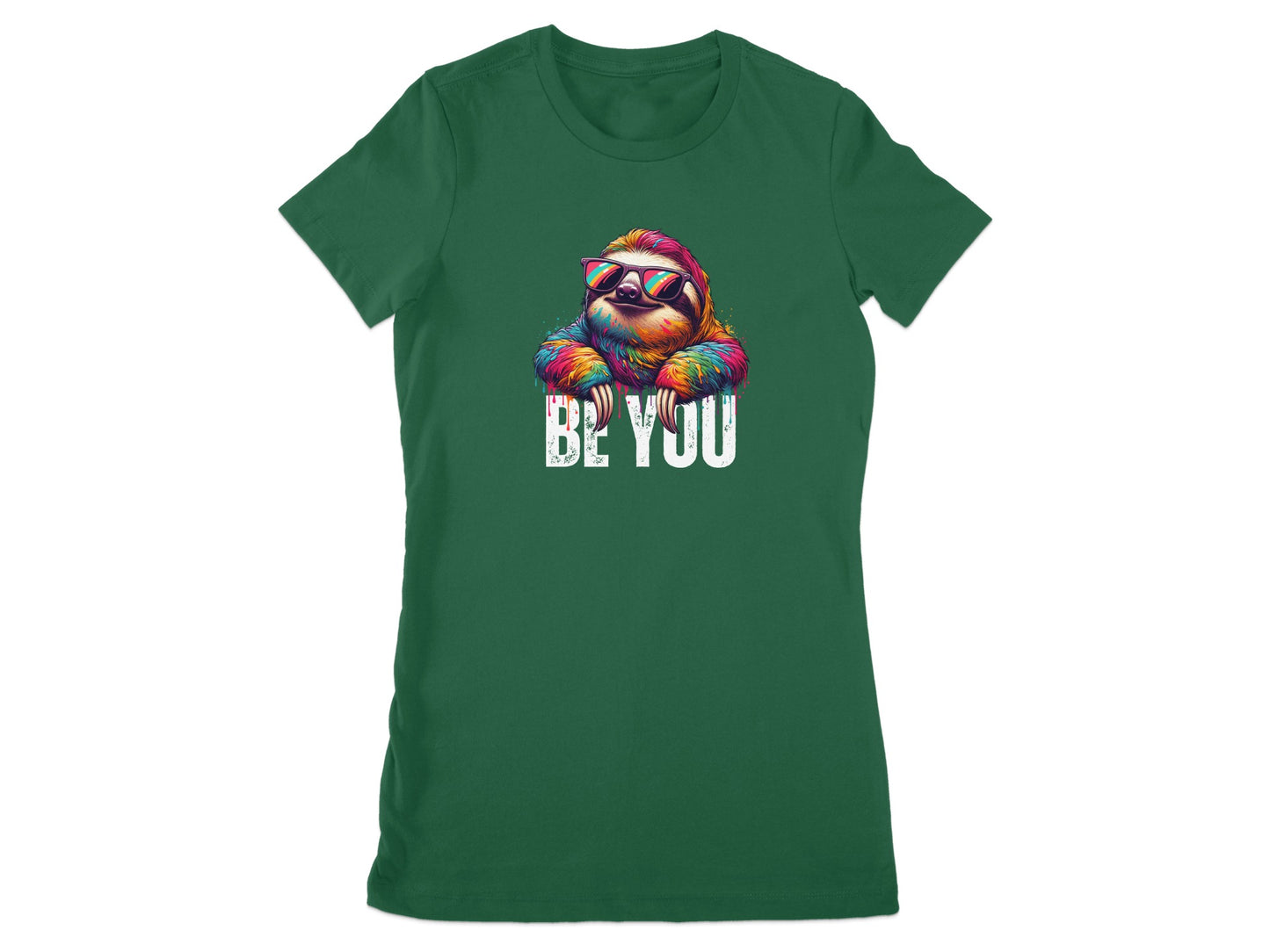 BE YOU Colorful Sloth Design Graphic T-Shirt product
