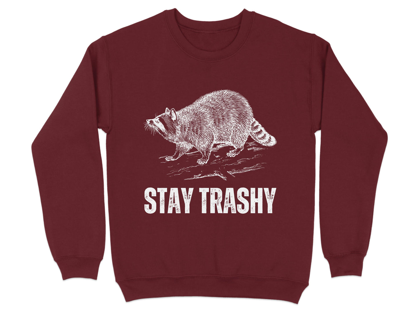 Stay Trashy Raccoon Design Red Pullover Sweatshirt product