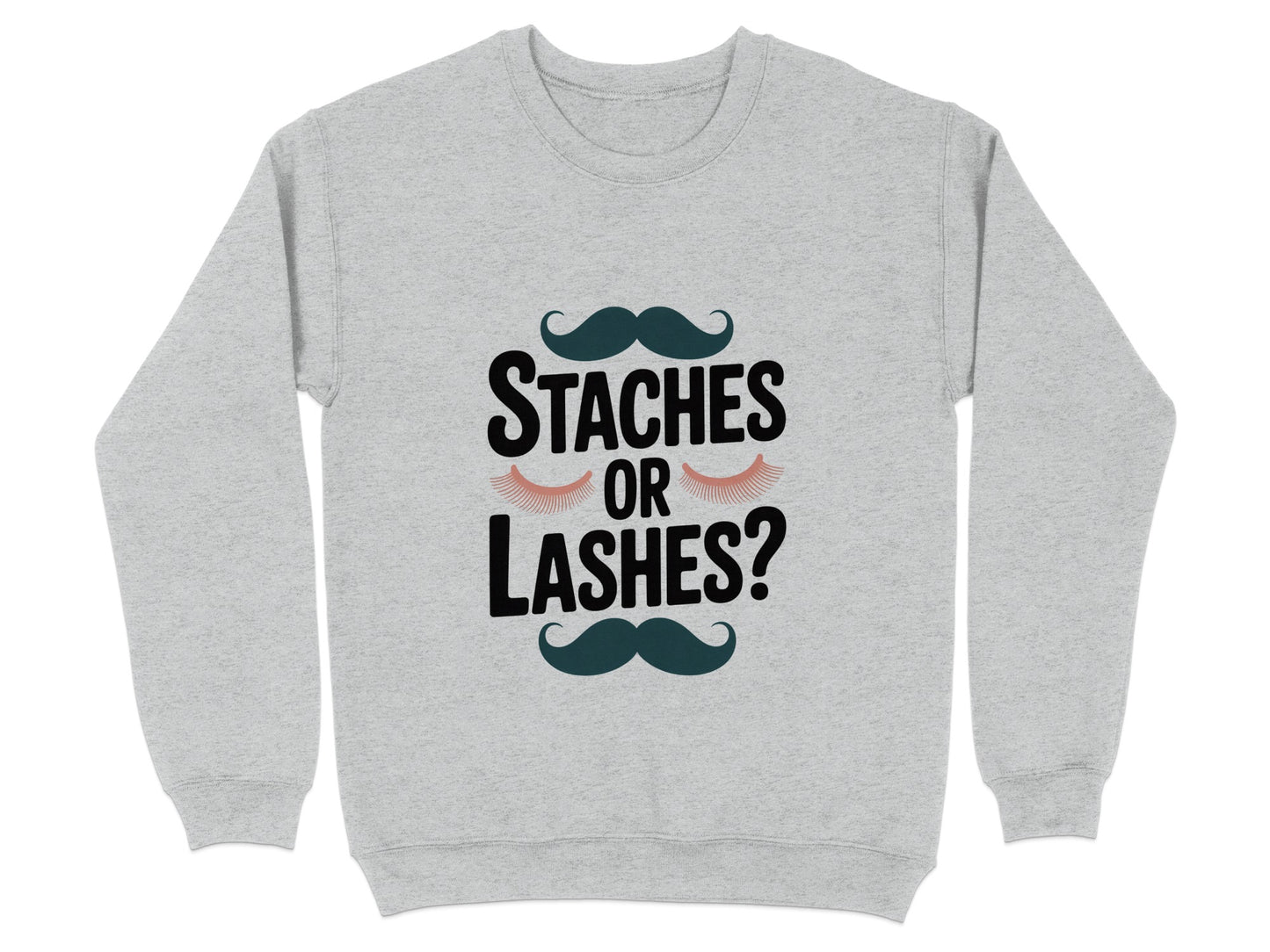 Staches or Lashes Design Printed on Cozy Sweatshirt product