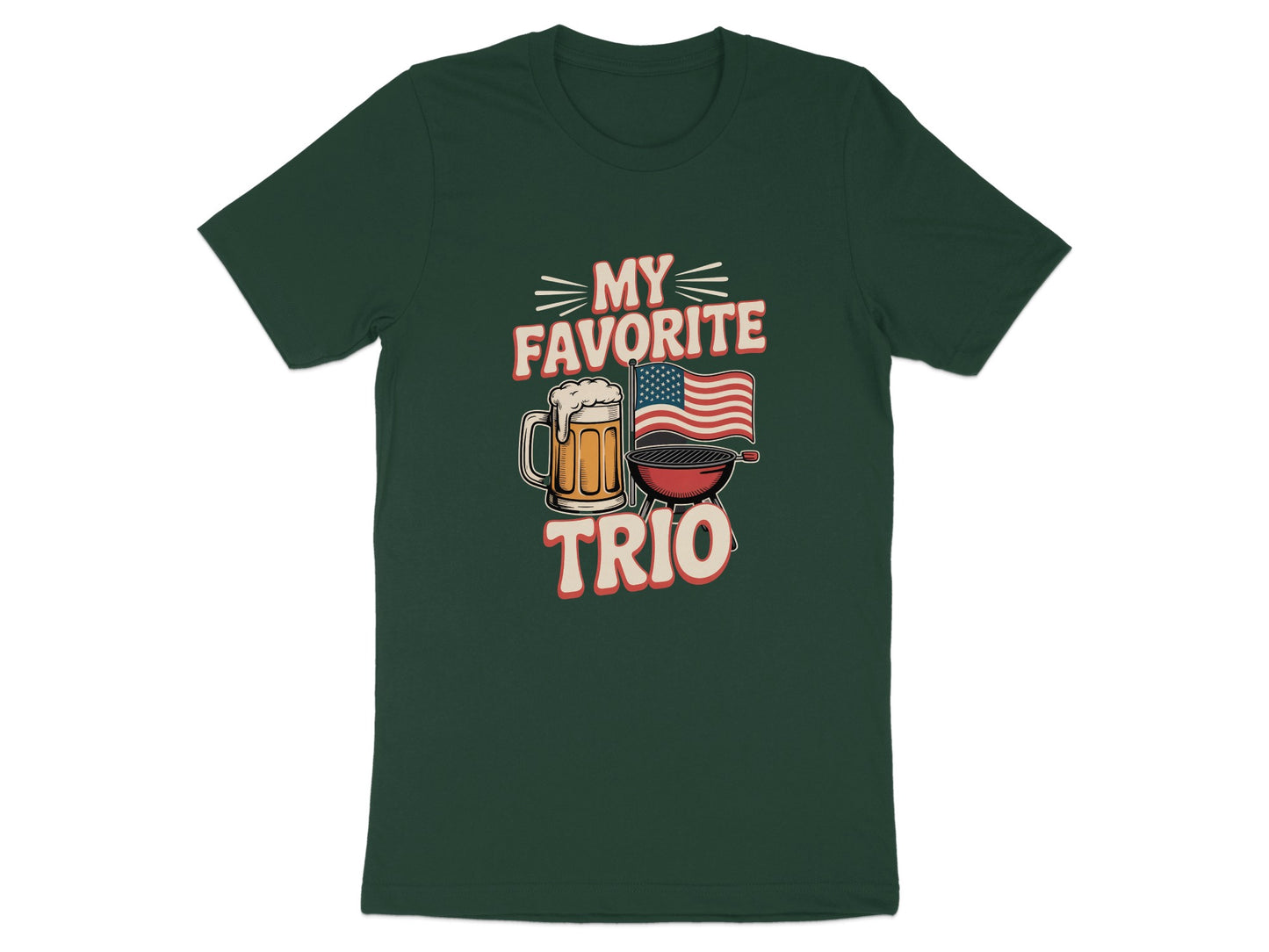 My Favorite Trio T-Shirt for USA and BBQ Lovers Product