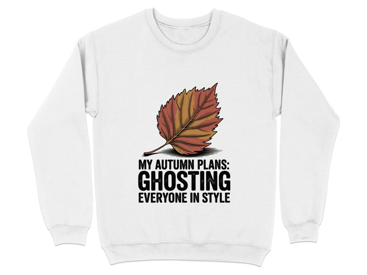 Funny Autumn Ghosting Design Cozy Sweatshirt product type