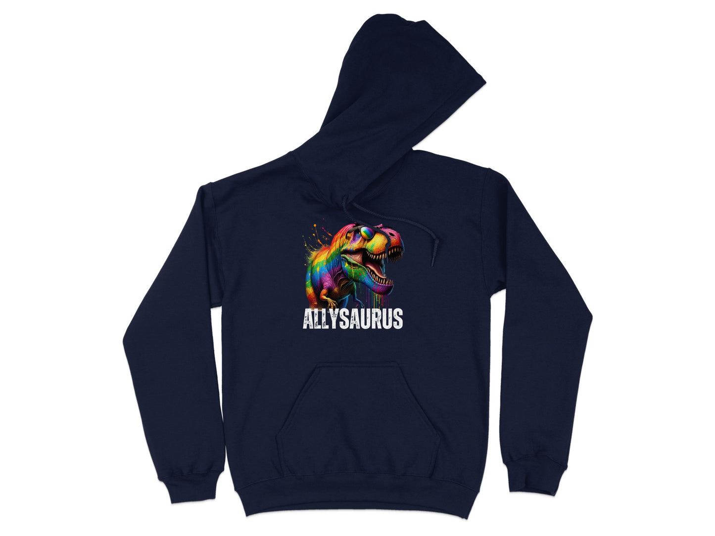 Allysaurus Rainbow Dinosaur Graphic Hoodie product