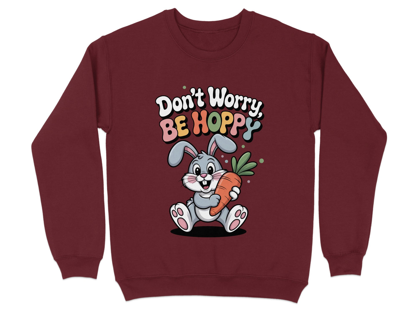Don't Worry Be Hoppy Bunny Graphic Sweatshirt product
