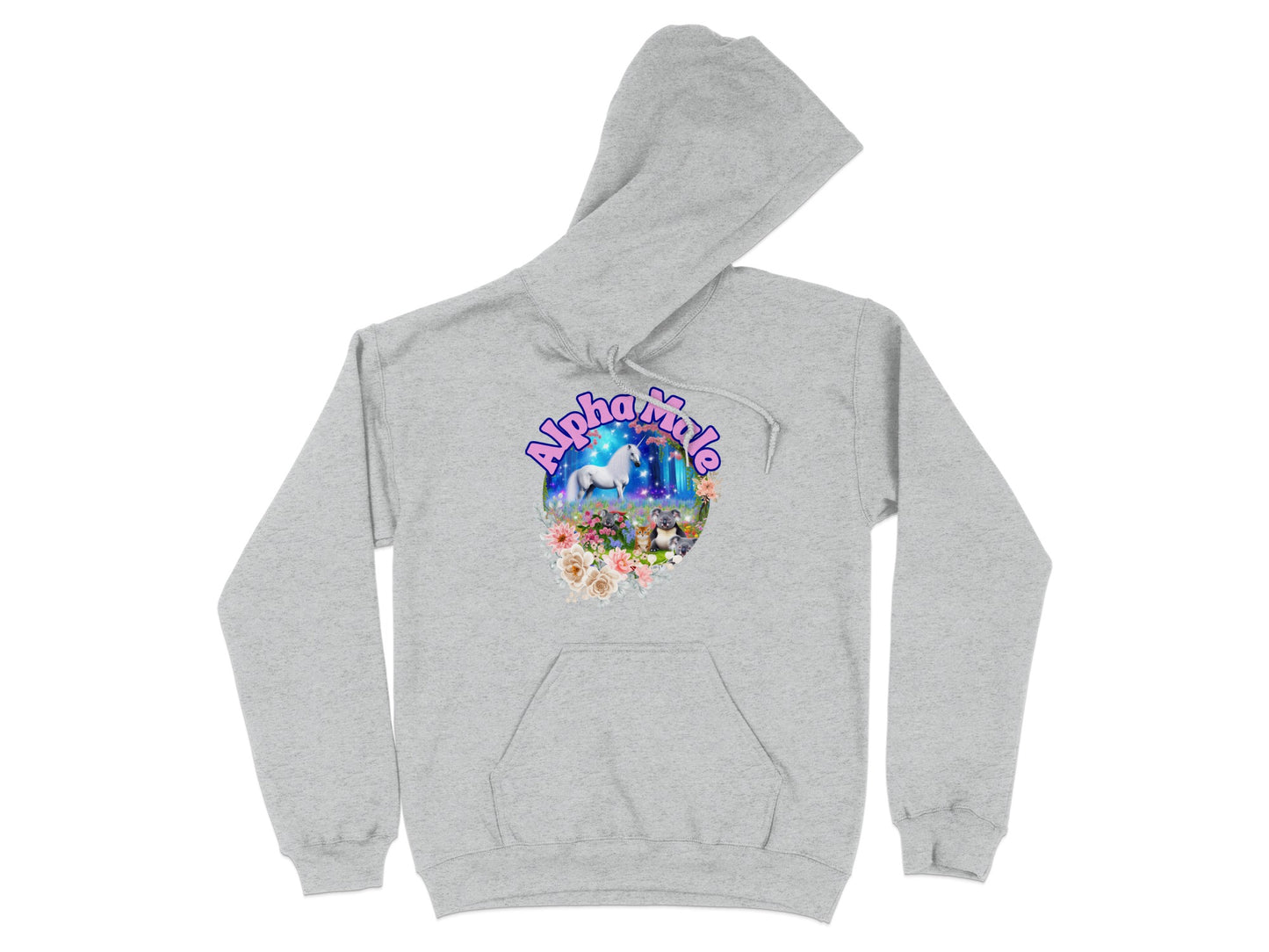 Alpha Male Floral Unicorn Graphic Hoodie product type