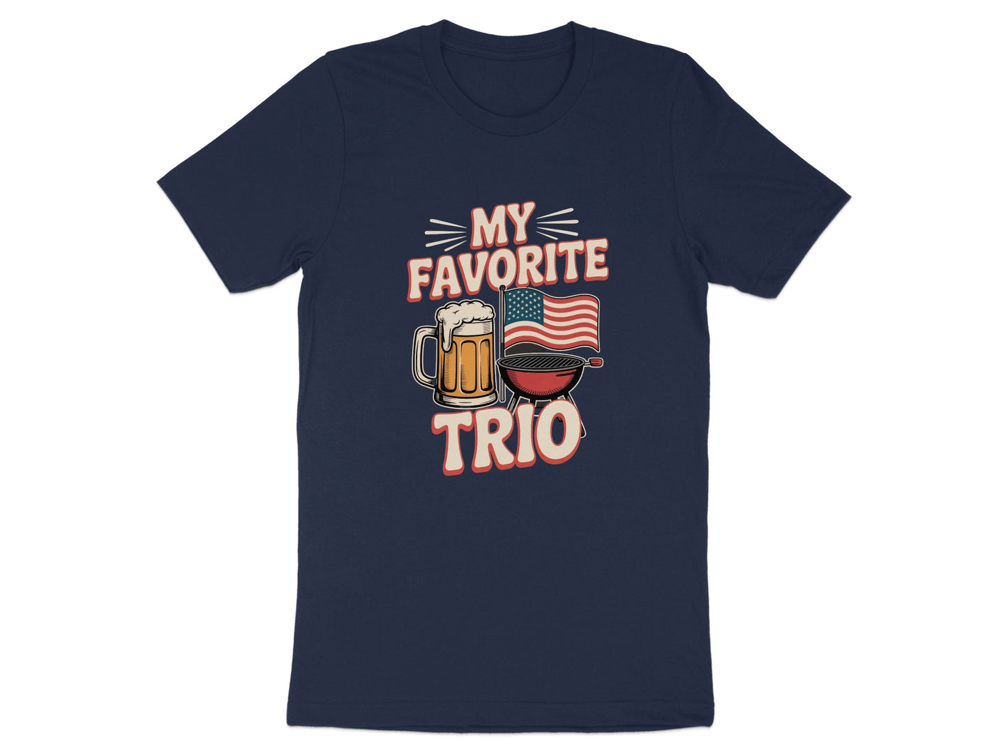 My Favorite Trio Beer BBQ and USA Flag T-shirt