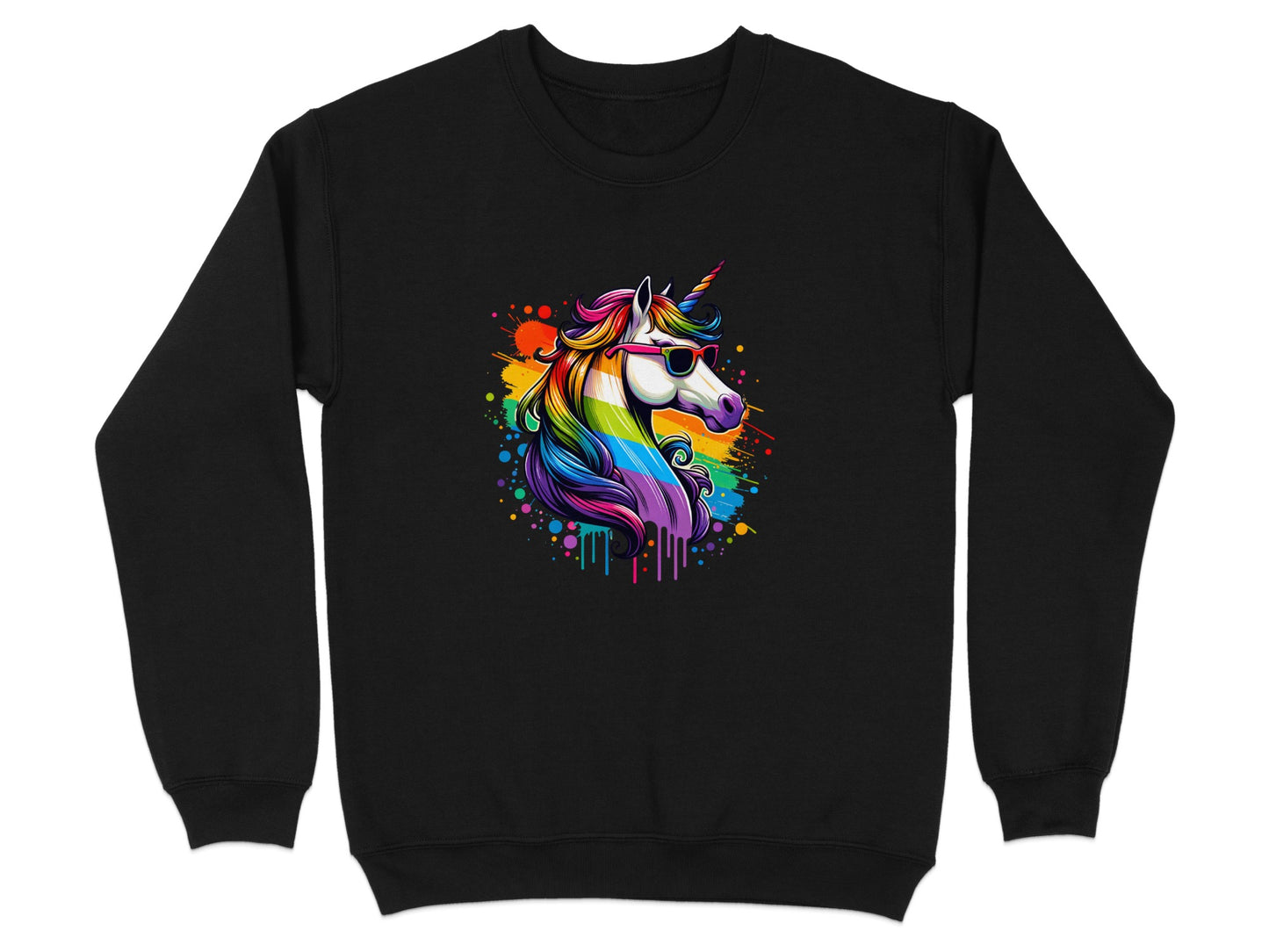 Colorful Rainbow Sunglasses Unicorn Design Sweatshirt product