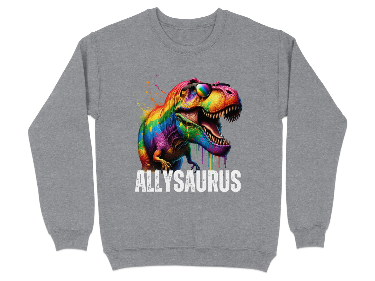 Colorful Rainbow Dinosaur Allysaurus Sweatshirt product