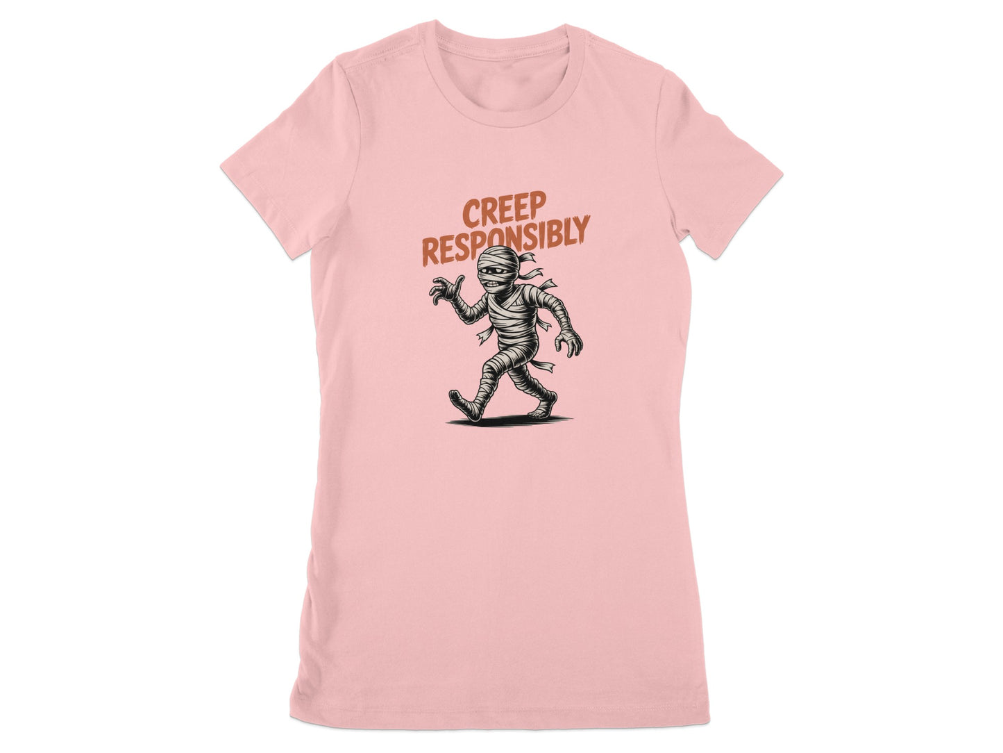 Creep Responsibly Mummy Design Pink Shirt product type