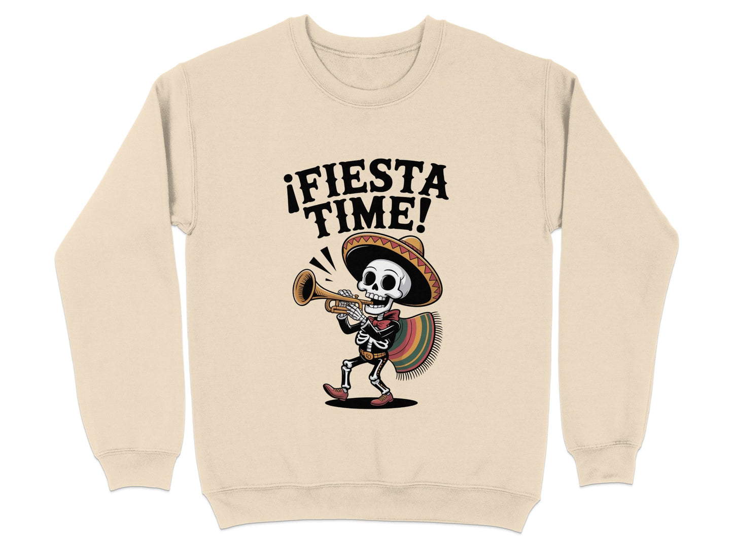 ¡Fiesta Time! Skeleton Playing Trumpet on Sweater product type