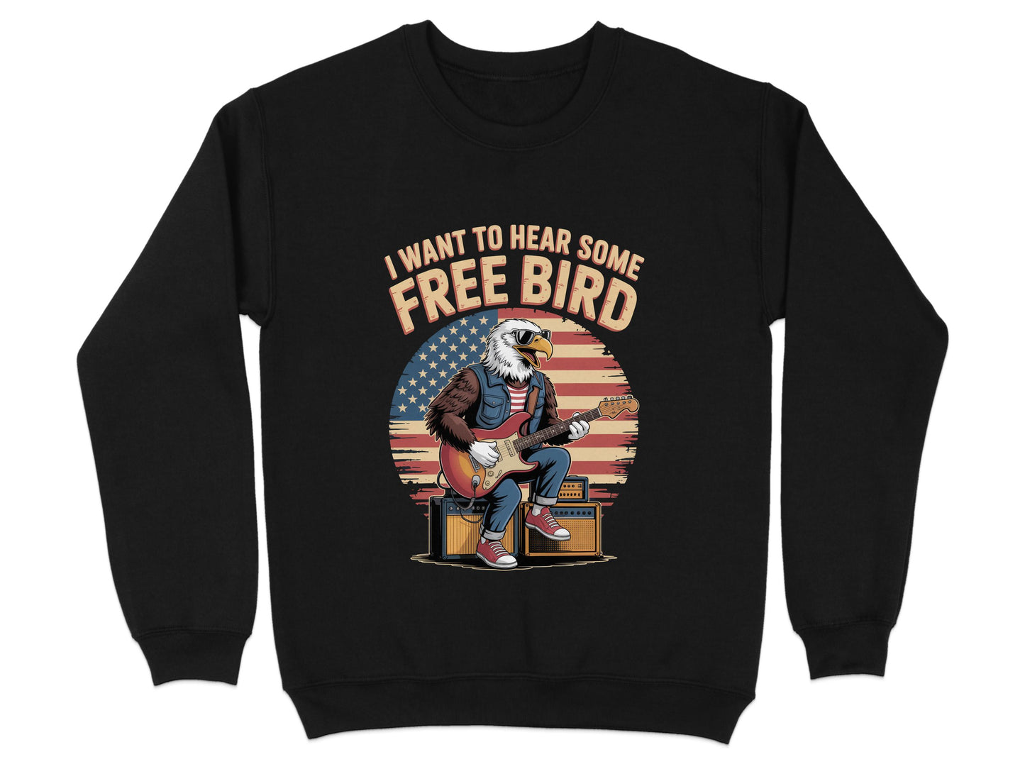 Patriotic Eagle Playing Guitar Graphic Sweatshirt product