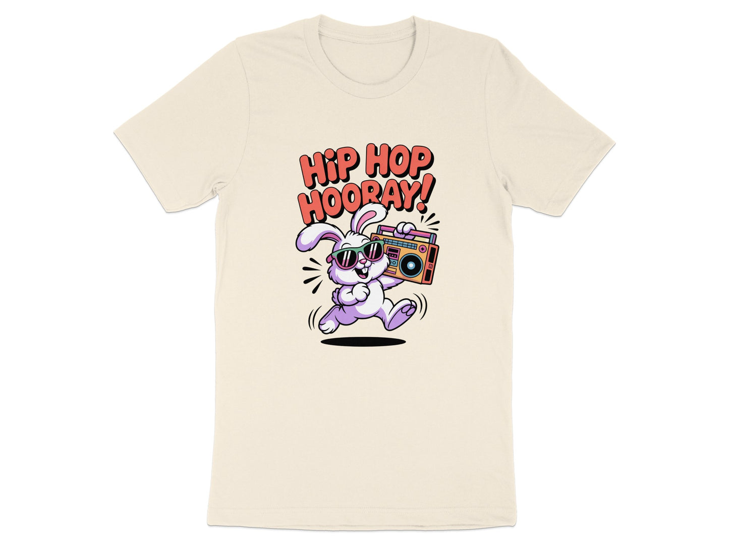 Hip Hop Hooray Bunny with Boombox Graphic T-shirt product type