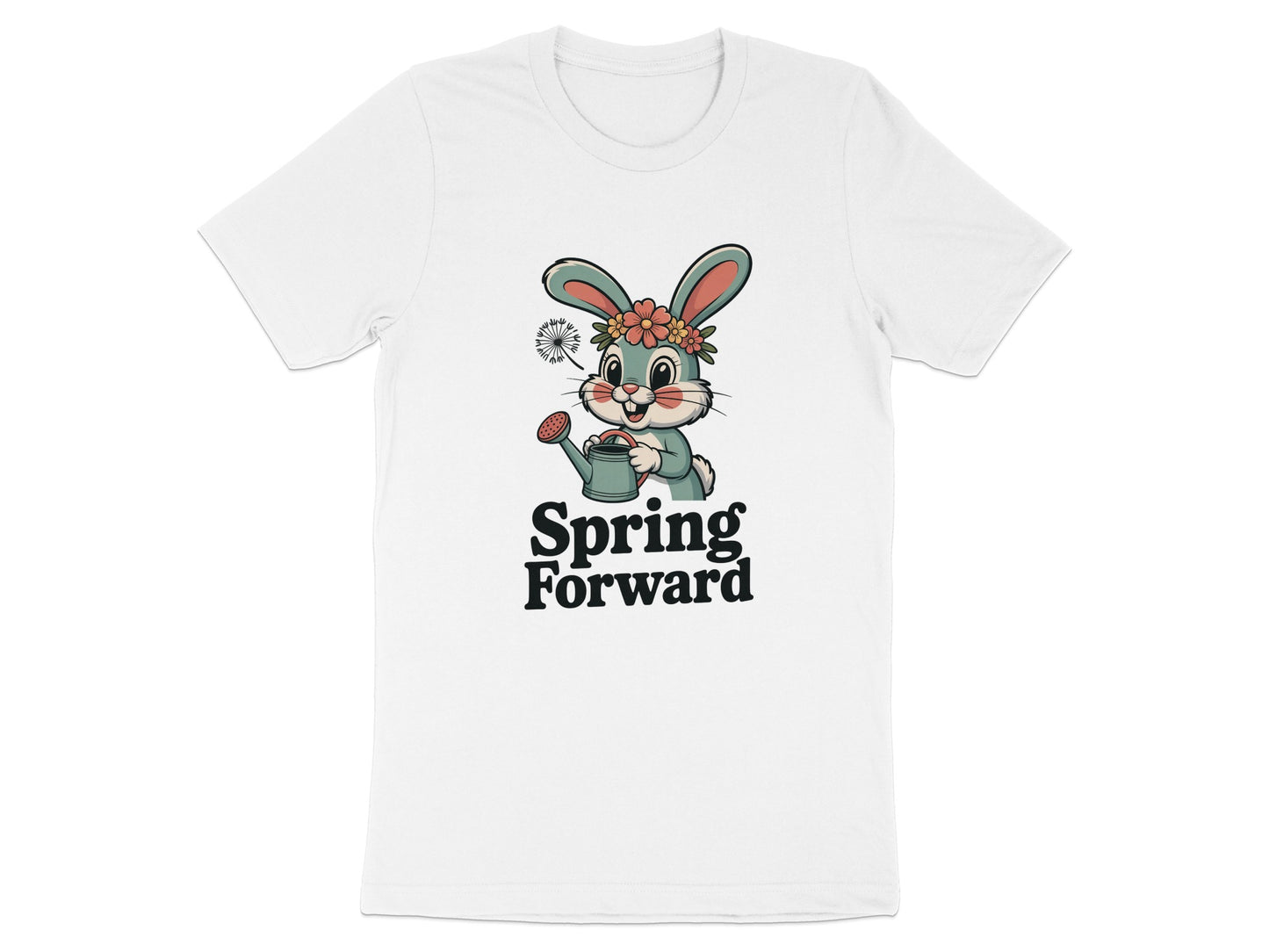 Spring Forward Bunny Graphic T-Shirt Cute Novelty Product