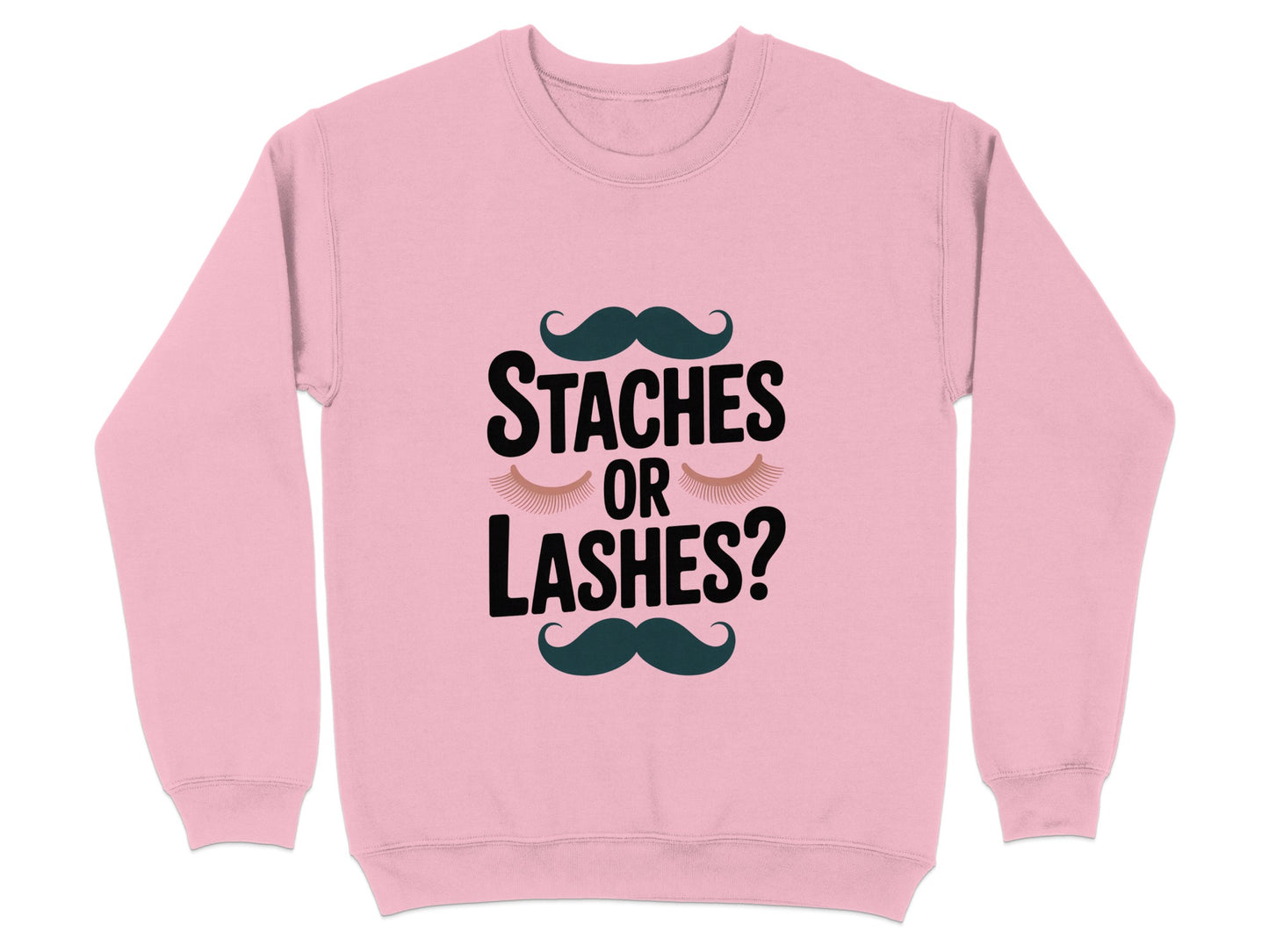 Staches or Lashes Cute Pink Themed Sweatshirt product