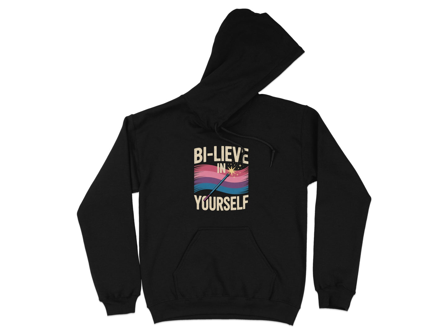 Bi-lieve in Yourself Printed Black Hoodie product