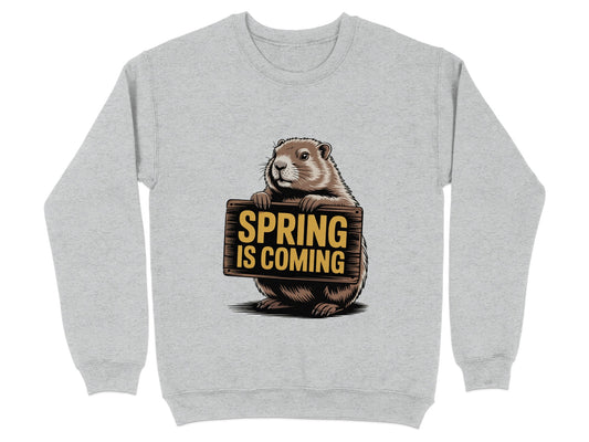 Spring Is Coming Groundhog Print Casual Sweatshirt product