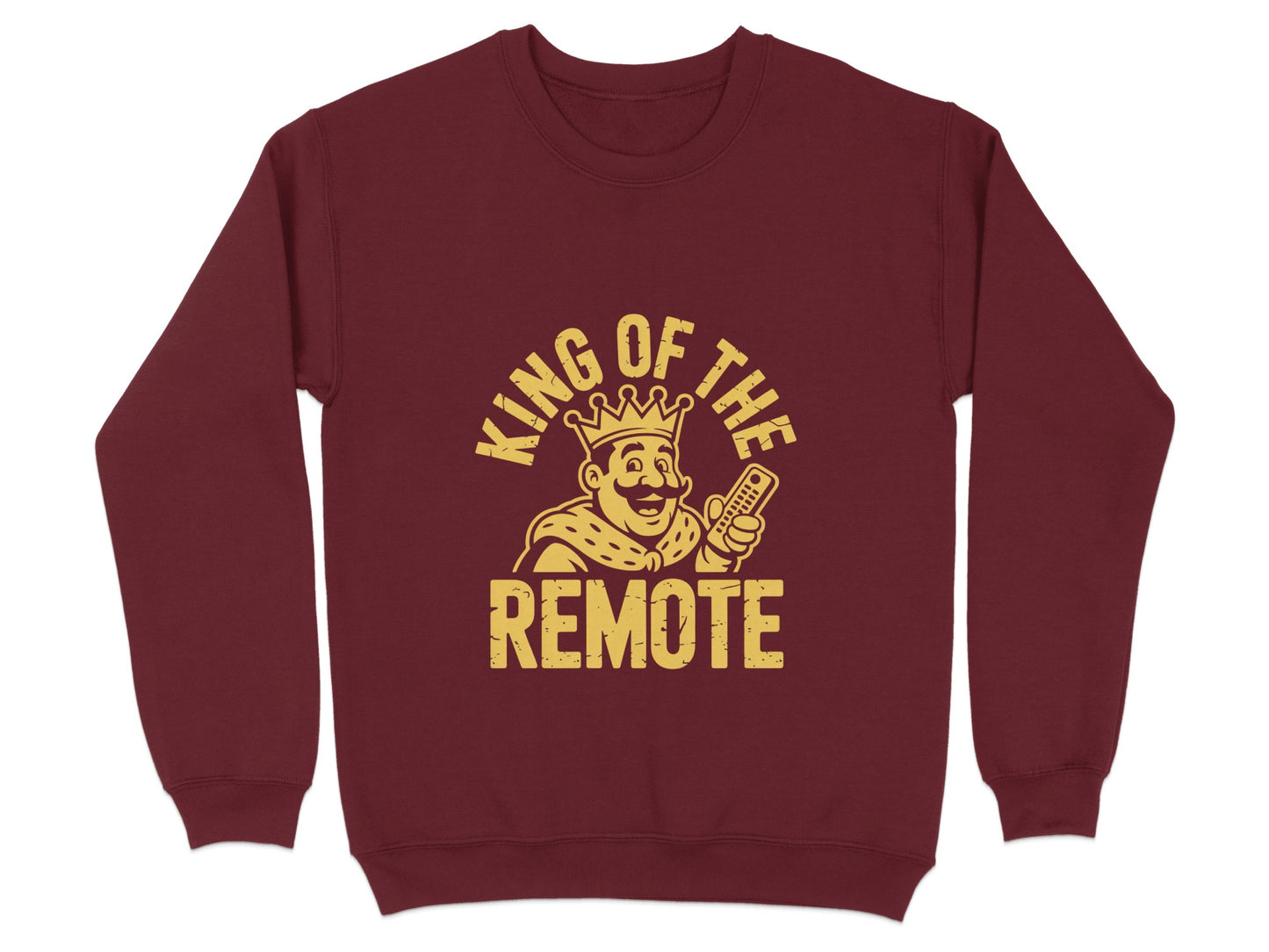 King of the Remote Funny Printed Sweatshirt Product Type