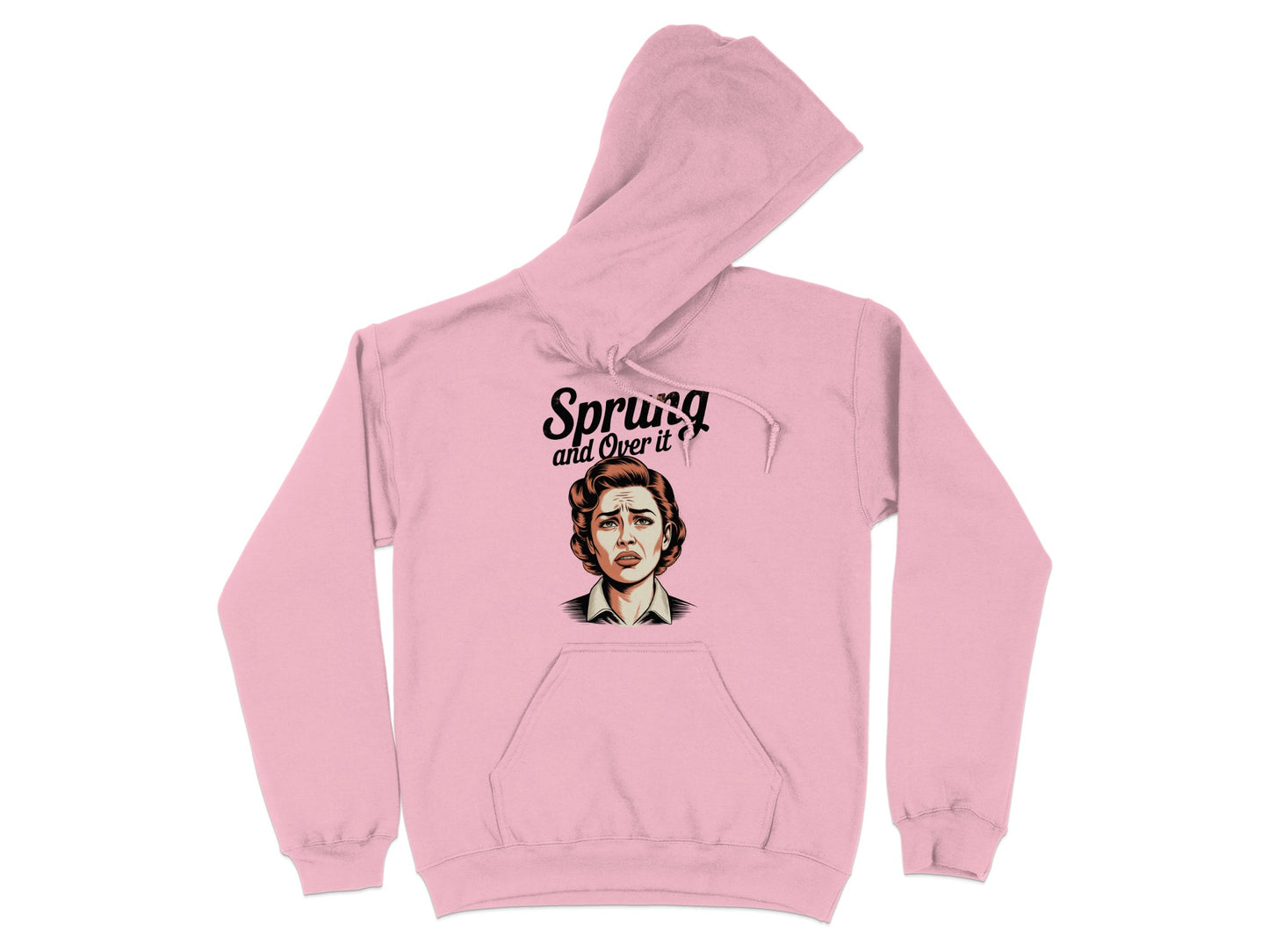 Sprung And Over It Graphic Light Pink Hoodie product type