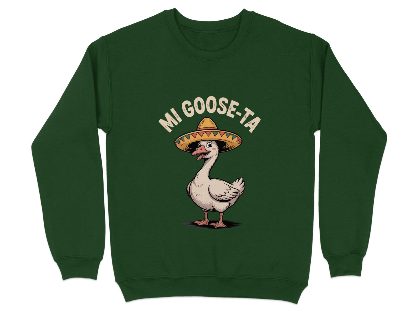 Mi Goose-Ta Green Casual Crewneck Sweatshirt product