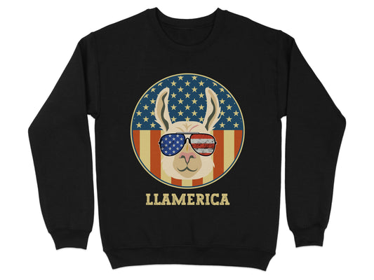 Llamerica Funny American Flag Graphic Sweatshirt product