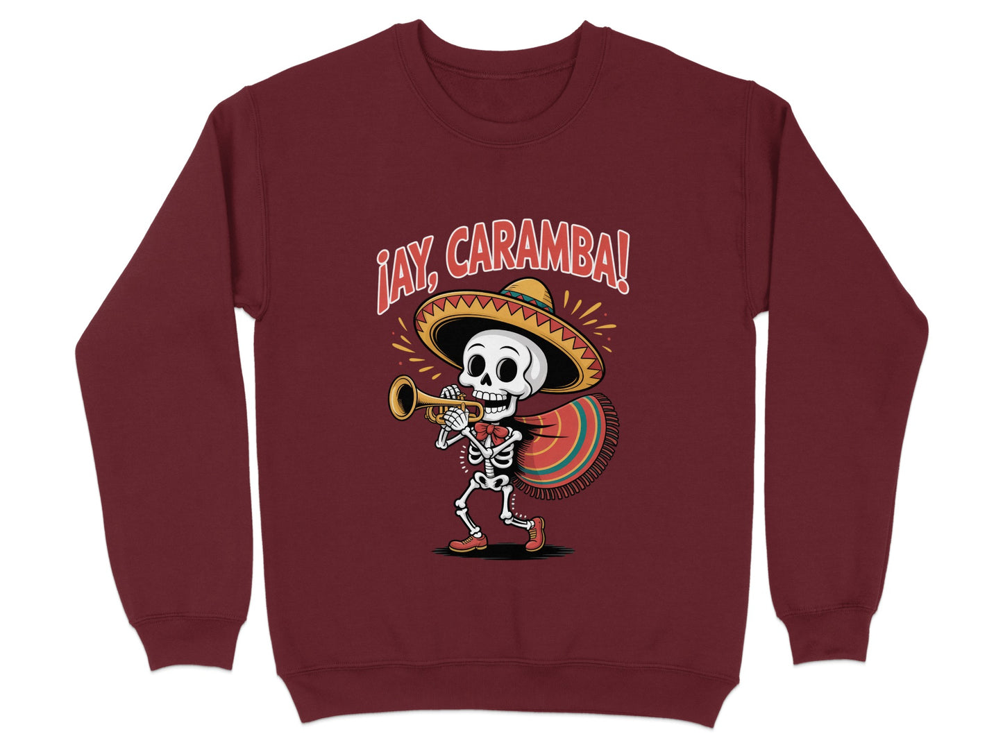 Fun Skeleton Playing Trumpet ¡Ay Caramba! sweatshirt product type