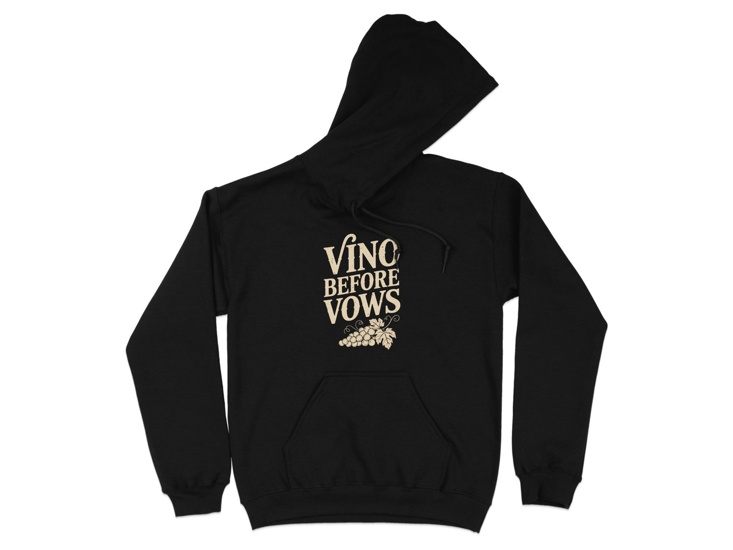 Vino Before Vows Black Hoodie Comfortable Product