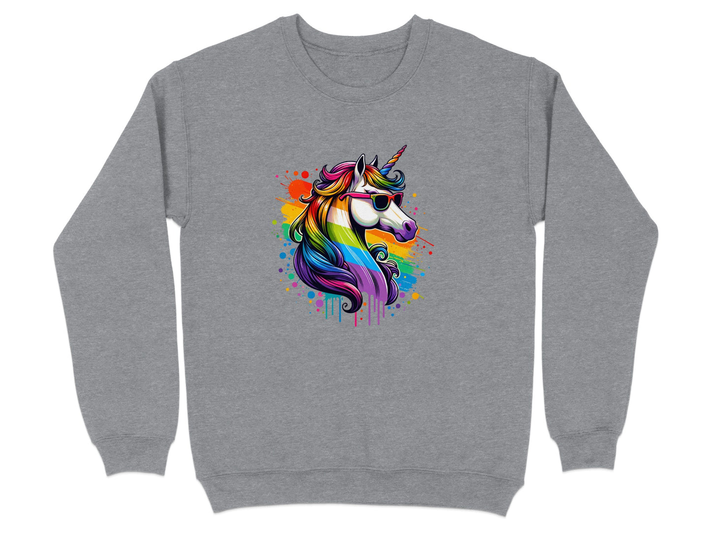 Rainbow Unicorn with Sunglasses Graphic Sweatshirt product