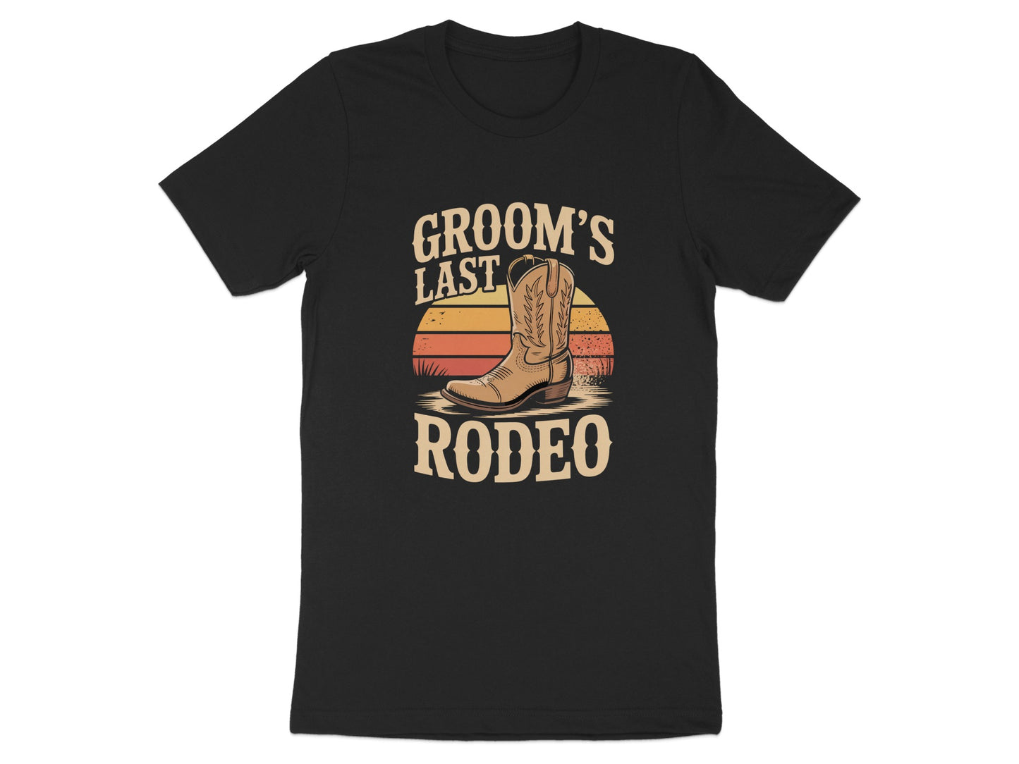 Groom's Last Rodeo Graphic T-Shirt Cowboy Boot product type