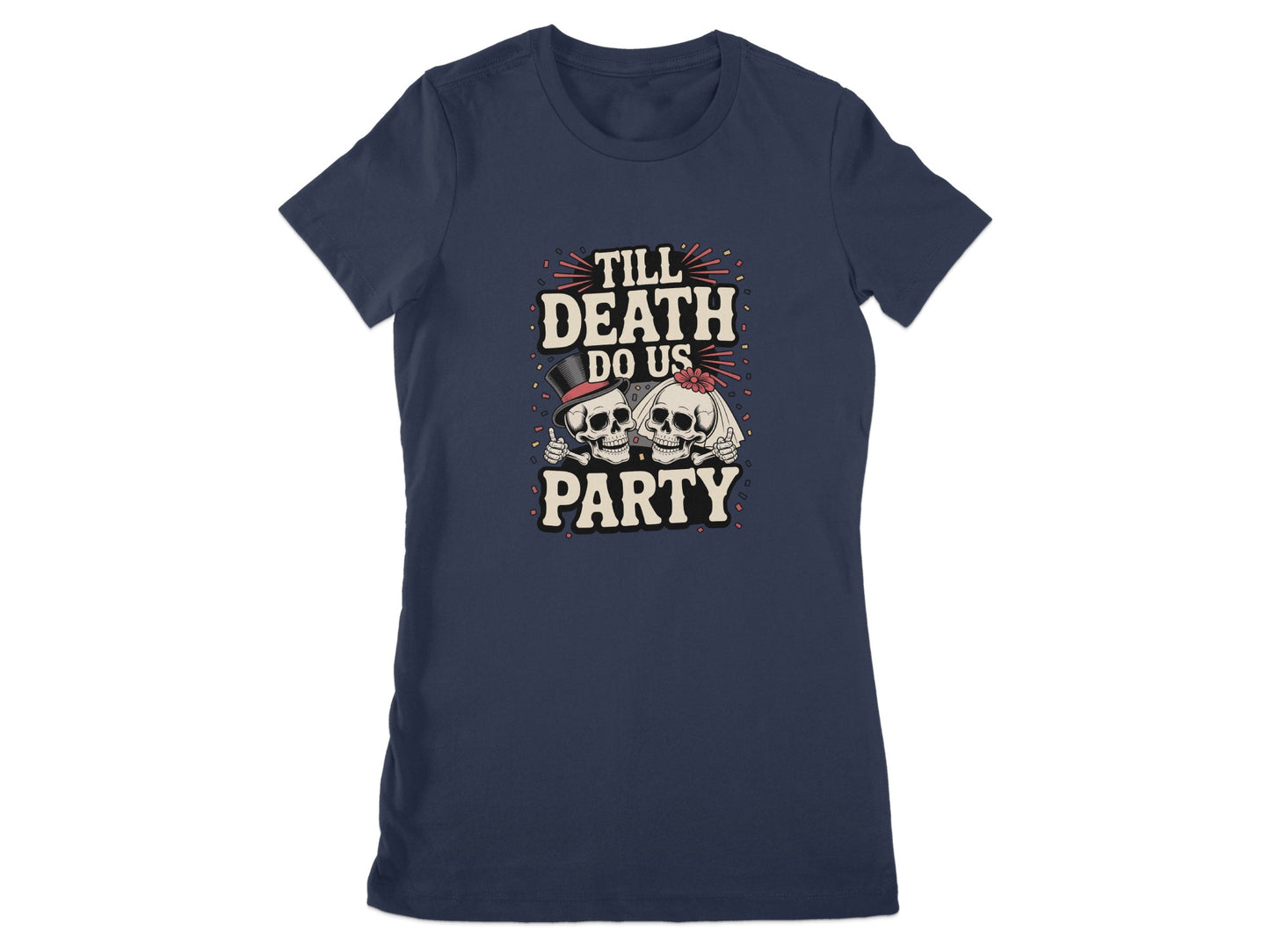 Till Death Do Us Party Skull Print T-Shirt product type