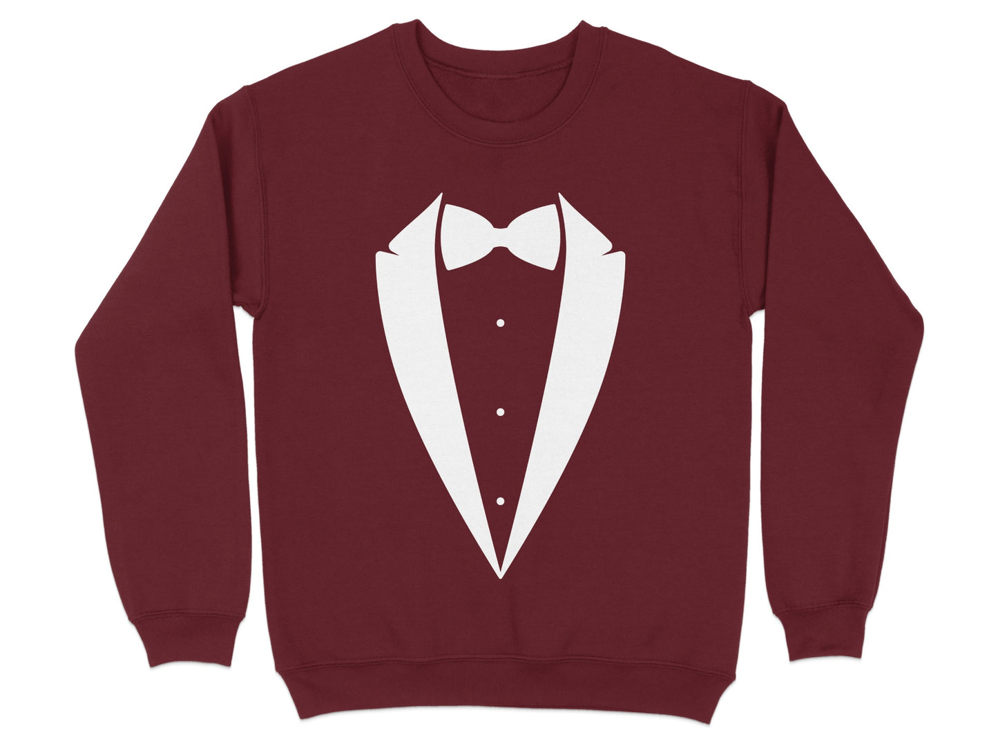 Stylish Tuxedo Printed Maroon Sweatshirt product