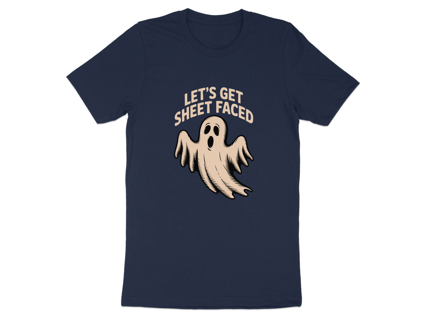 Let's Get Sheet Faced Ghost Design T-Shirt product type