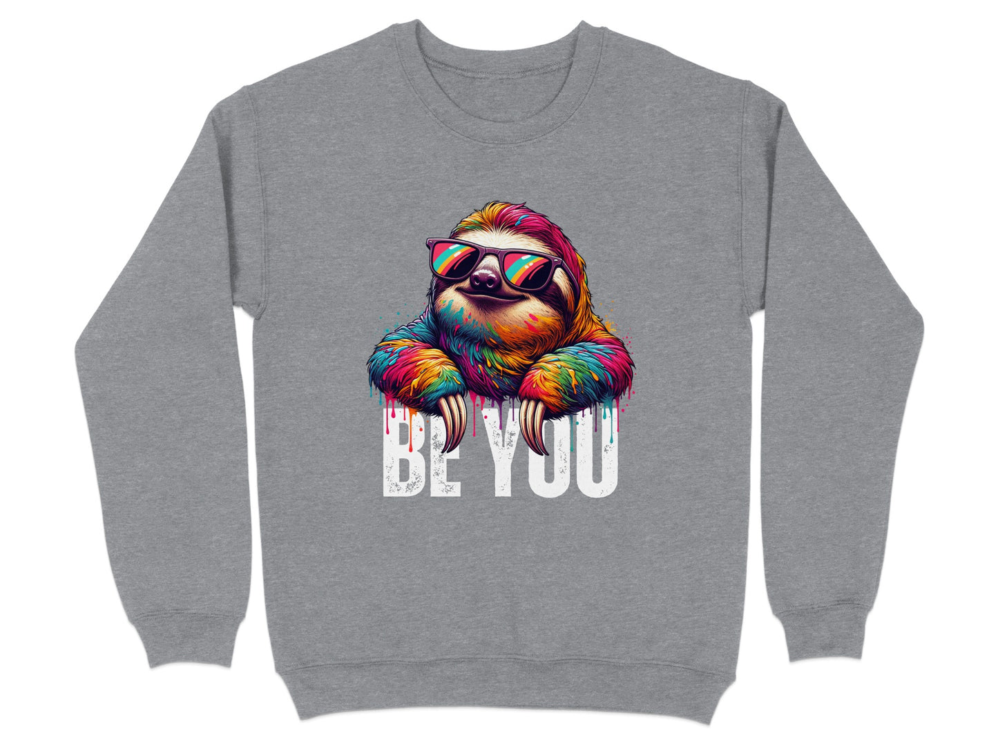 Be You Colorful Sloth Graphic Sweatshirt product