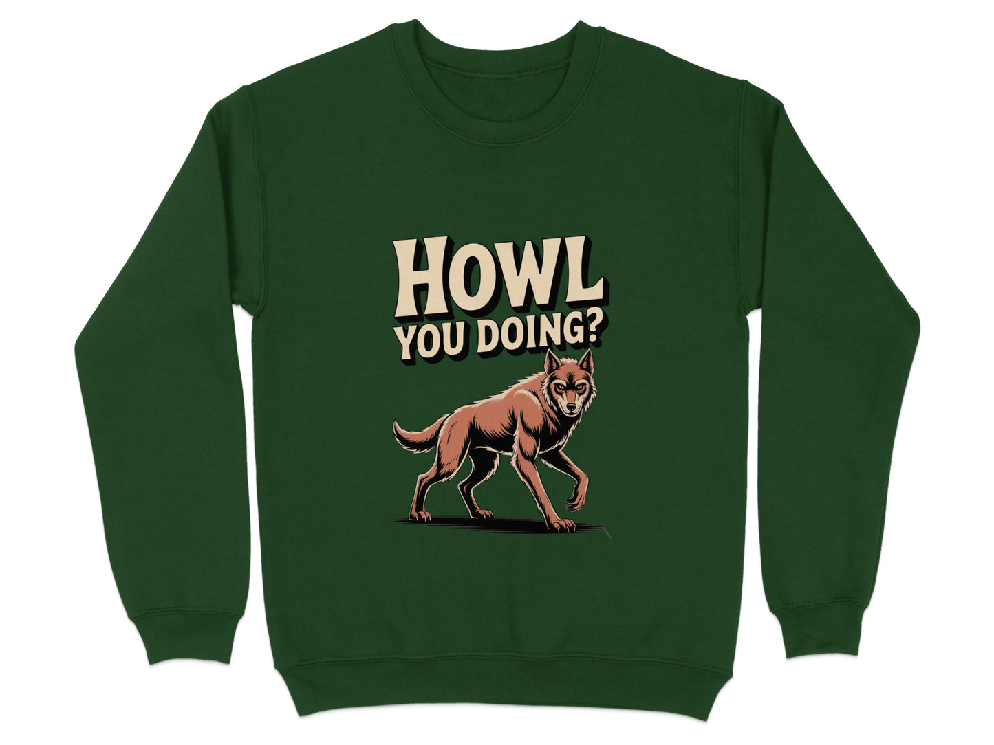 Howl You Doing Graphic Wolf Sweatshirt product