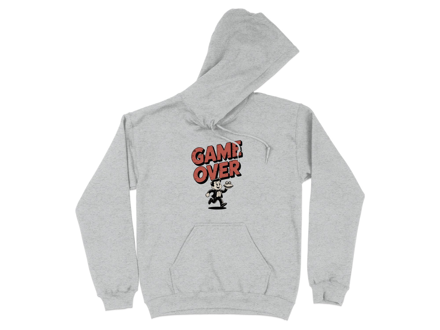 Game Over Design Graphic Grey Hoodie product type